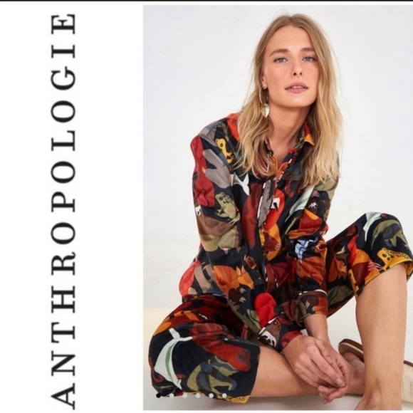 ISO FARM RIO/ANTHROPOLOGIE AMAZONIAN ANIMALS VELOUR JUMPSUIT XL - Picture 2 of 2